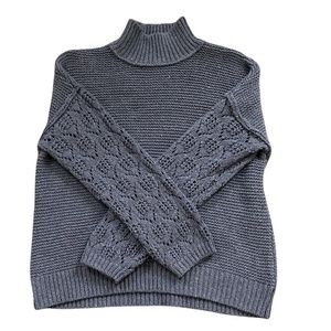 Universal Thread Mock Neck Gray Chunky‎ Pullover Sweater Sz. L